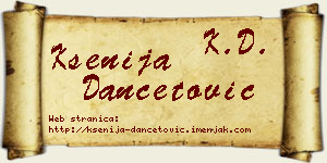 Ksenija Dančetović vizit kartica